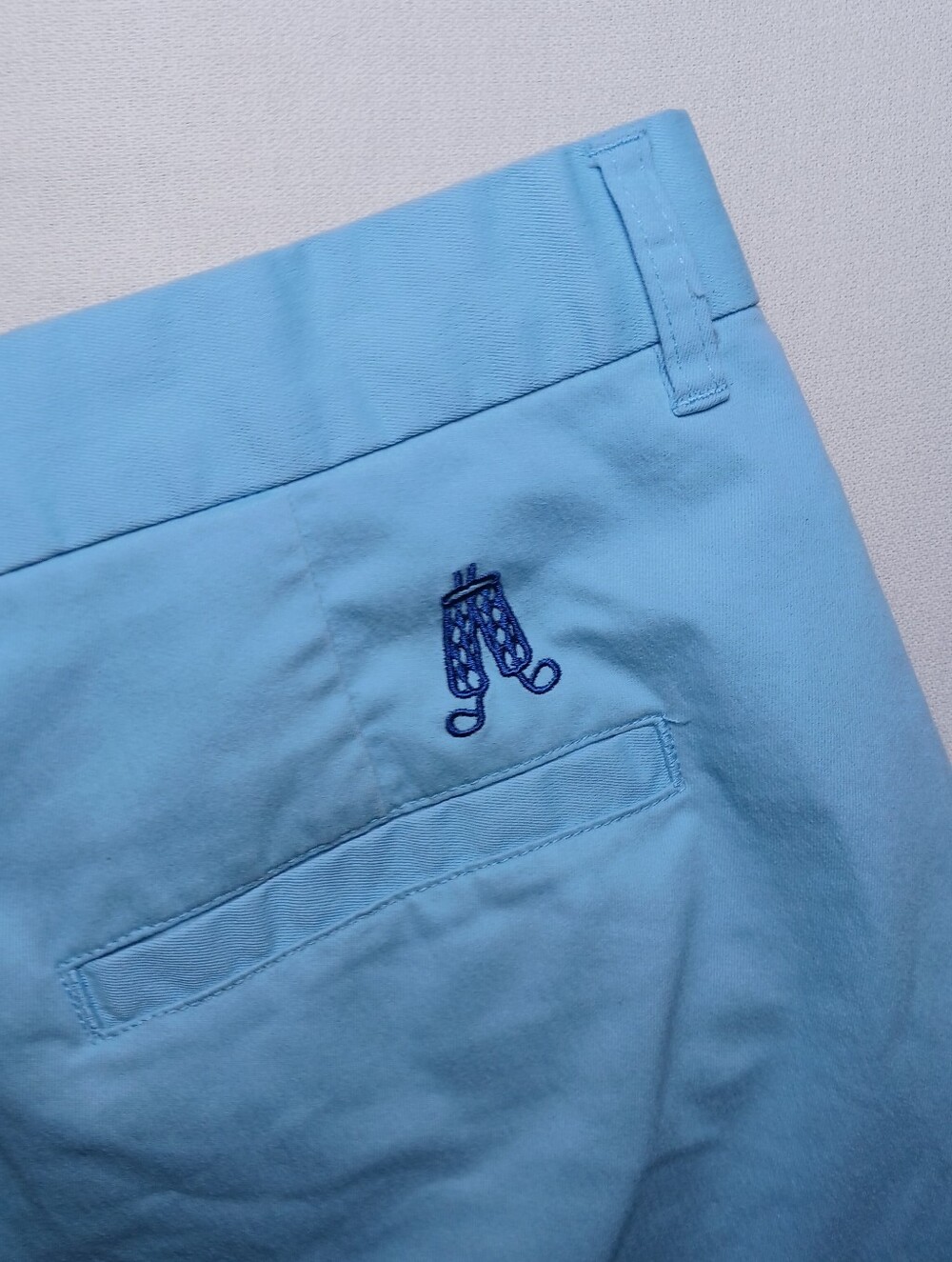 Royal & Awesome Mens Flat Front Golf Chino Stretch Shorts Size 36 Light Blue